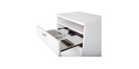 Table de chevet avec tiroirs et organisateur de fils Reevo (Blanc) 3840060